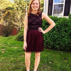 Short Maroon Party Dress